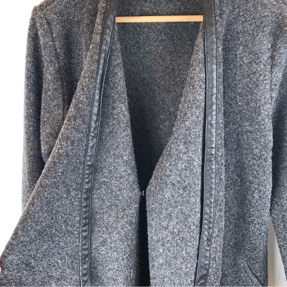 Coster Copenhagen Wool Blend Vegan Leather  Cardigan Sweater Coat Women's sz M - Picture 6 of 11
